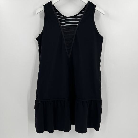 Lululemon Lulu Black White Striped Sleeveless Both Ways Reversible Dress Size 12 - Picture 7 of 10